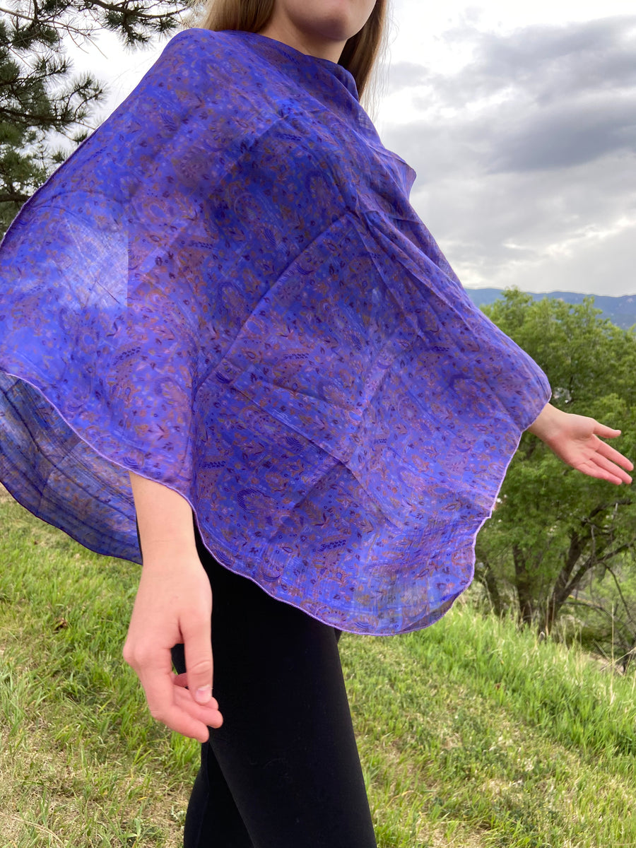 India Silk Sari Ponchos ‘Violet’