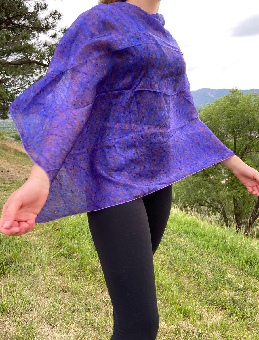 India Silk Sari Ponchos ‘Violet’