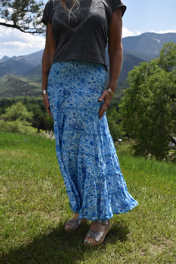 Cassandra Long Skirt-Cobalt