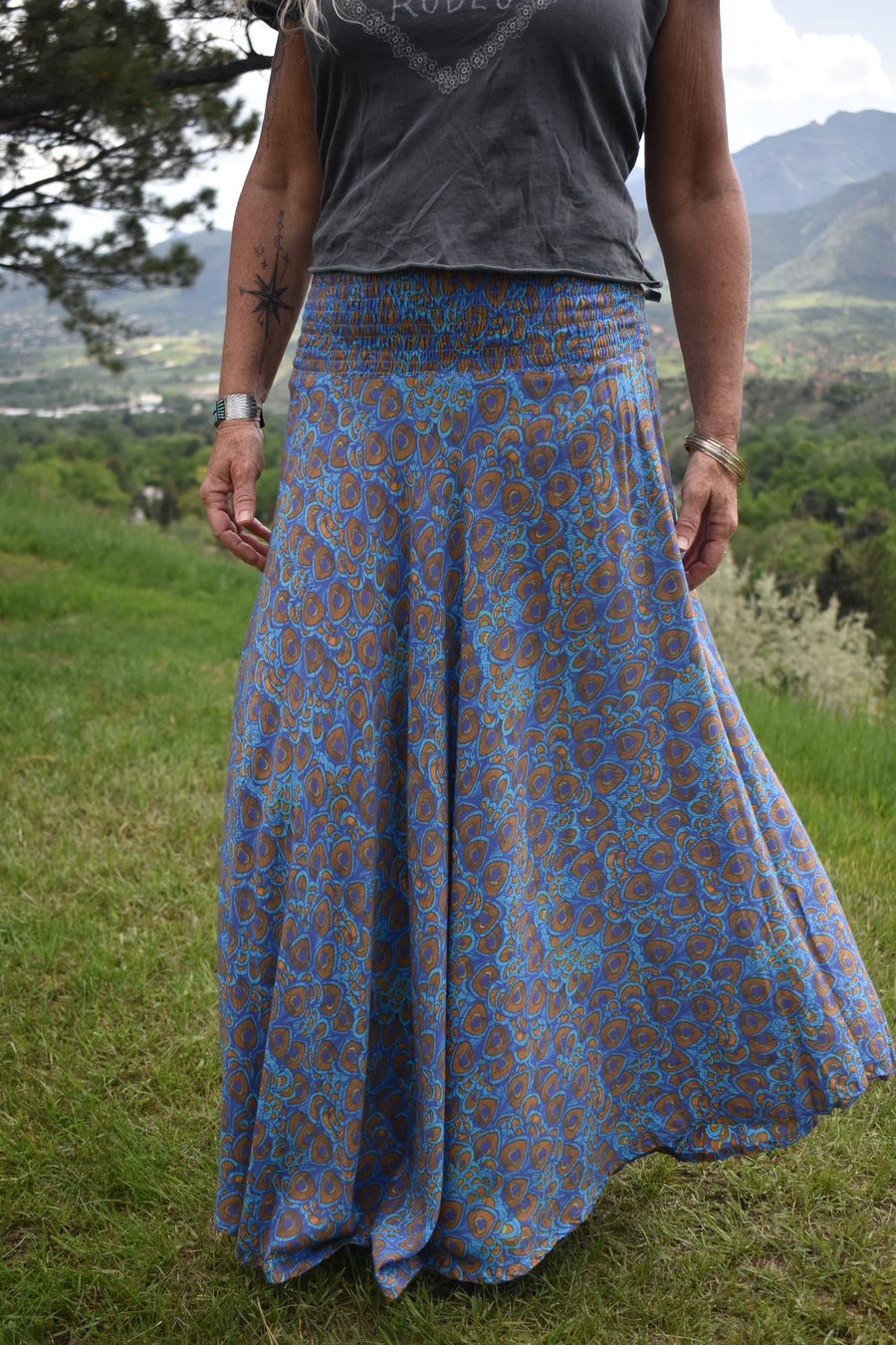 Malaga Skirt-Indigo Peacock