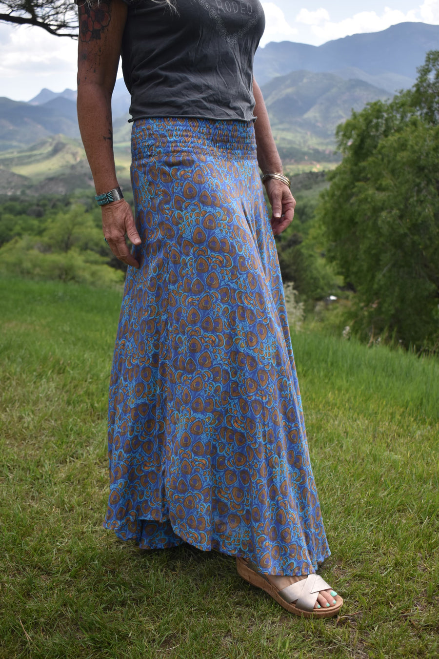 Malaga Skirt-Indigo Peacock