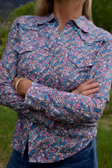 Cowgirl Snap Shirt-Violet Ditsy