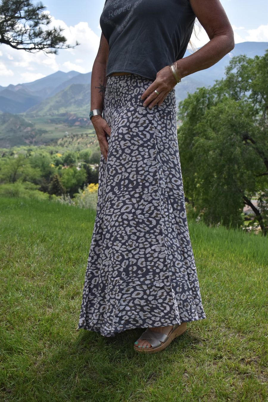 Malaga Skirt-Grey Leopard