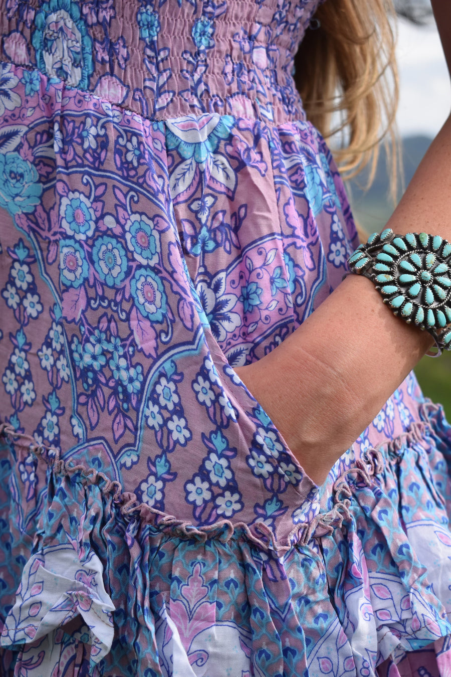 Lucía Dress Short Sleeve-Sari India Lilac