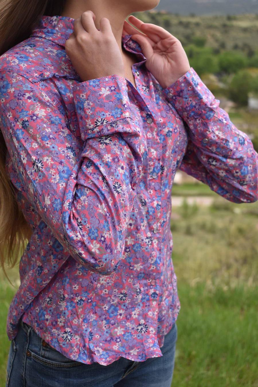 Cowgirl Snap Shirt-Cherry Blossom Ditsy