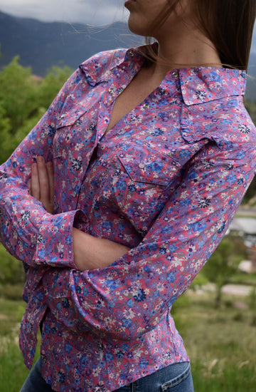 Cowgirl Snap Shirt-Cherry Blossom Ditsy