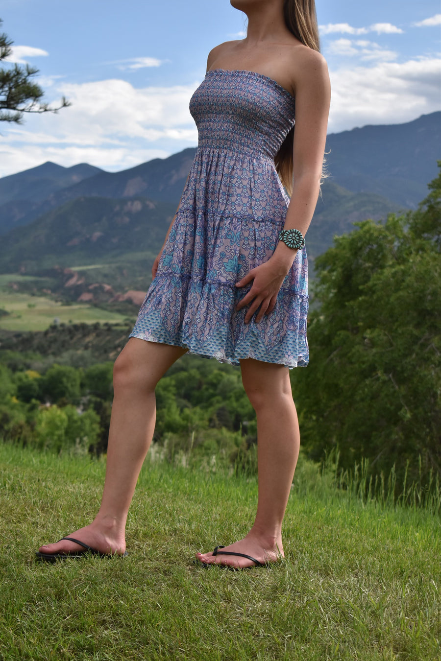 Tube Dress-Sari India Lilac