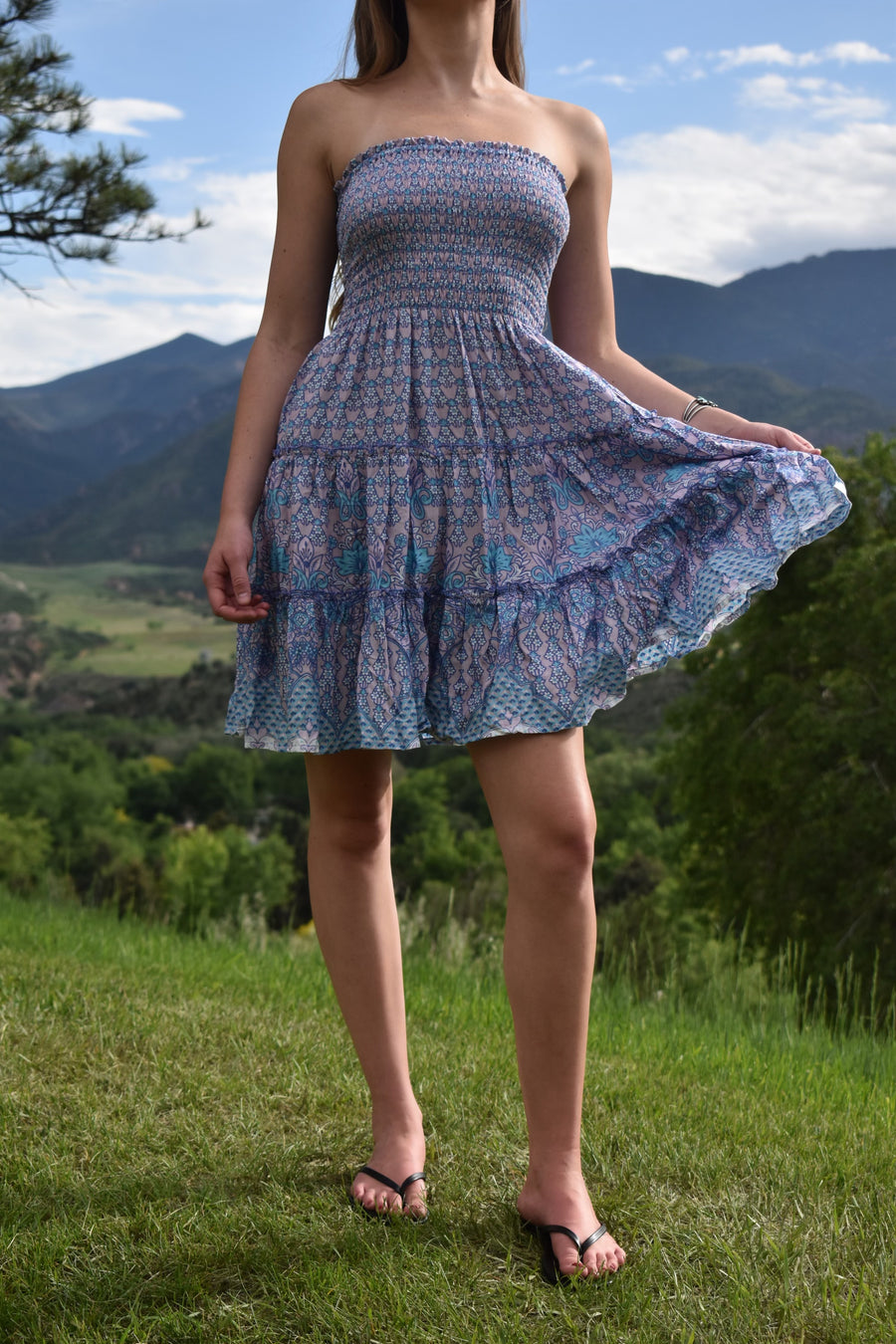 Tube Dress-Sari India Lilac