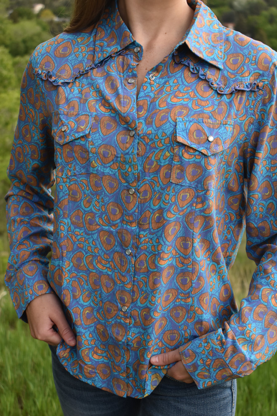 Cowgirl Snap Shirt-Peacock