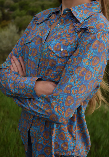 Cowgirl Snap Shirt-Peacock