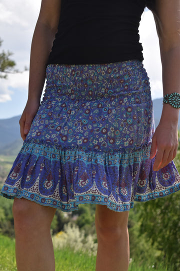 Swift Mini Skirt-Vintage Blue