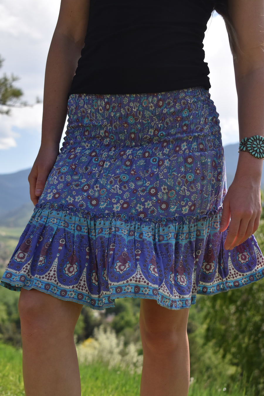 Swift Mini Skirt-Vintage Blue