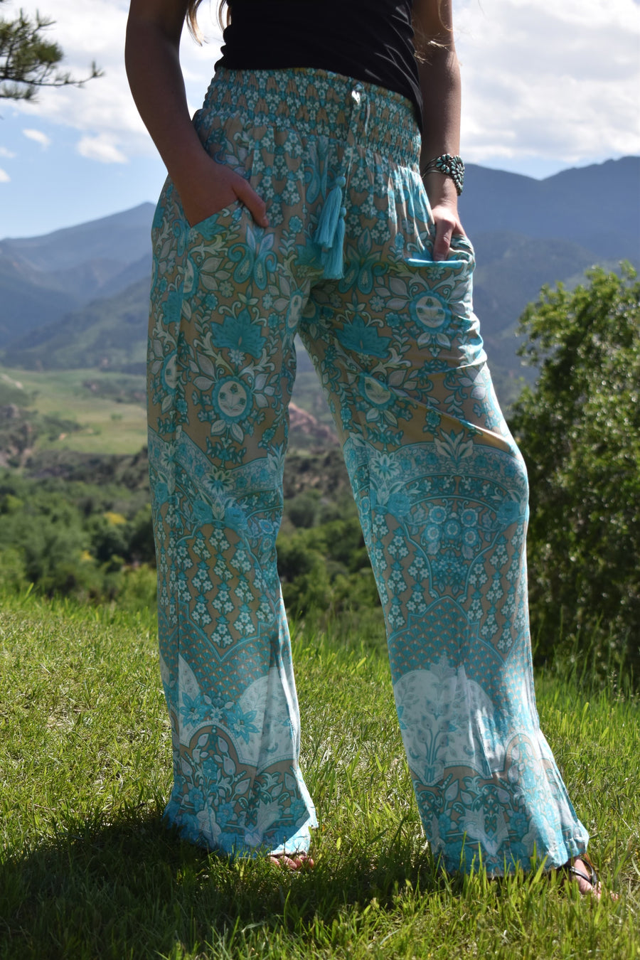 Sphynx Pants-Sari India Aqua