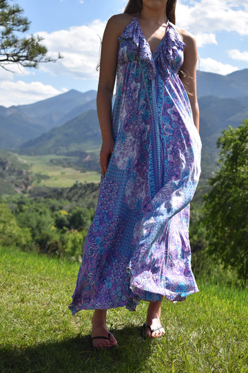 Jardín Dress-Sari India Lilac