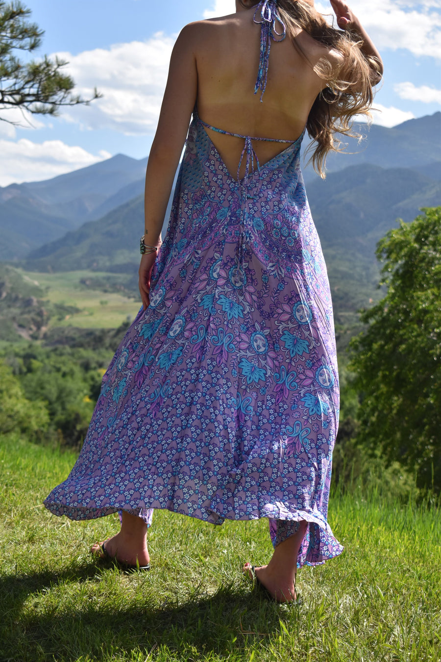 Jardín Dress-Sari India Lilac