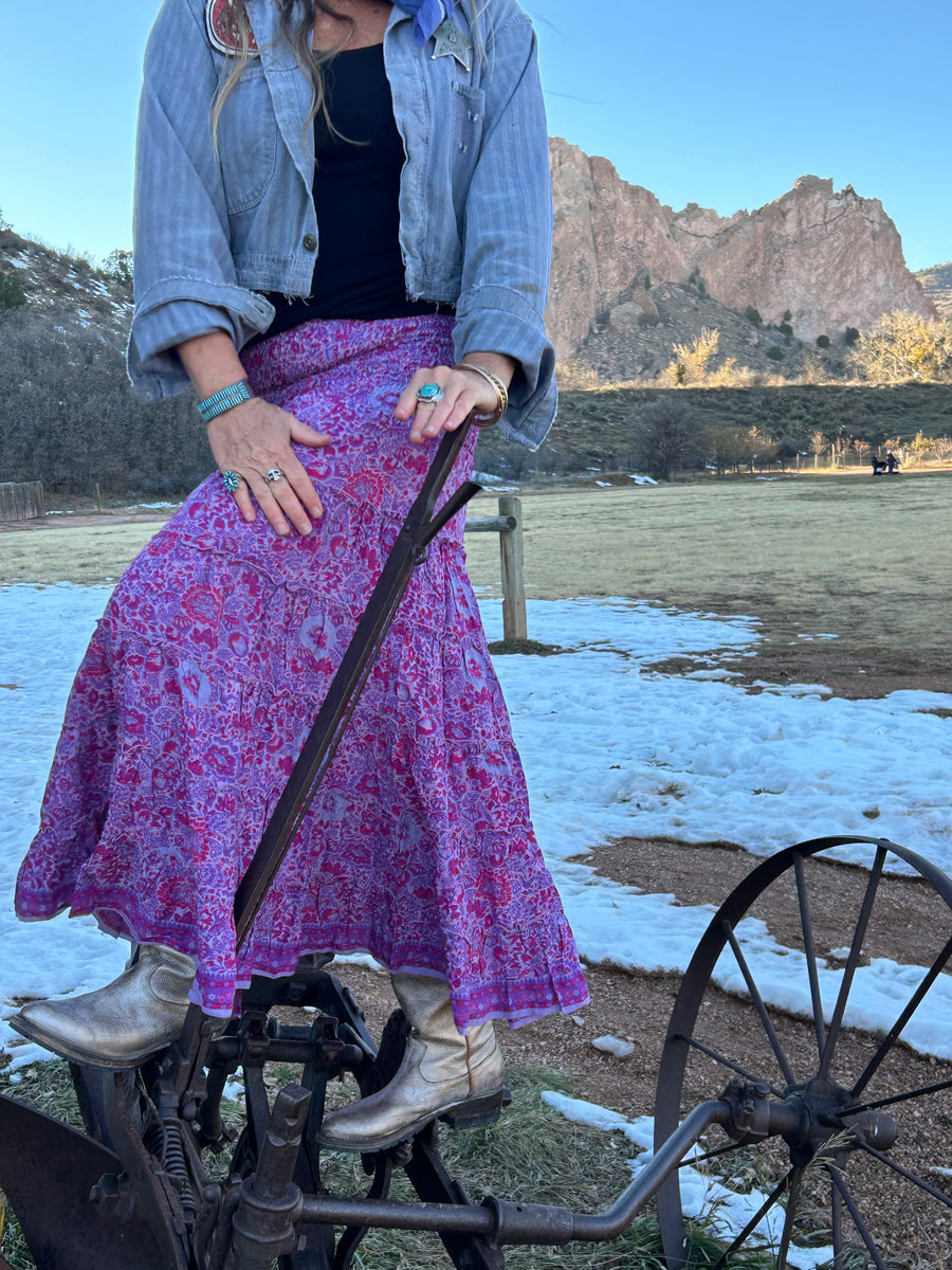 BOHO CHIC🌺LONG SKIRT ‘Berry🍧Sorbet’