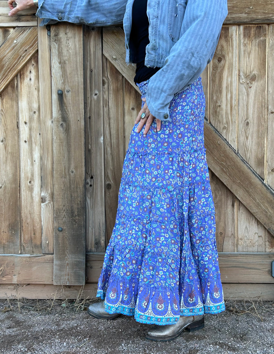 BOHO CHIC🌺LONG SKIRT ‘Vintage🪁Blue’