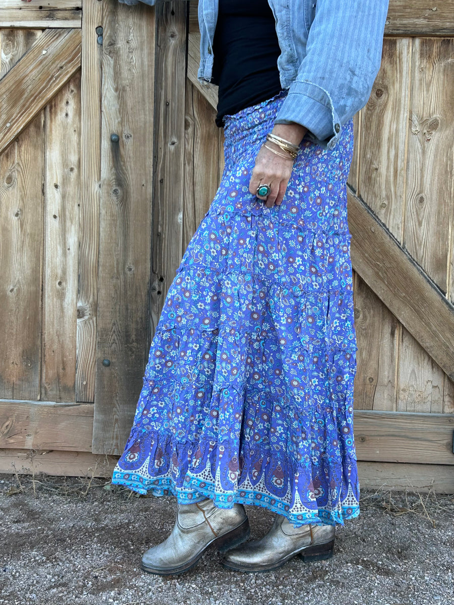 BOHO CHIC🌺LONG SKIRT ‘Vintage🪁Blue’