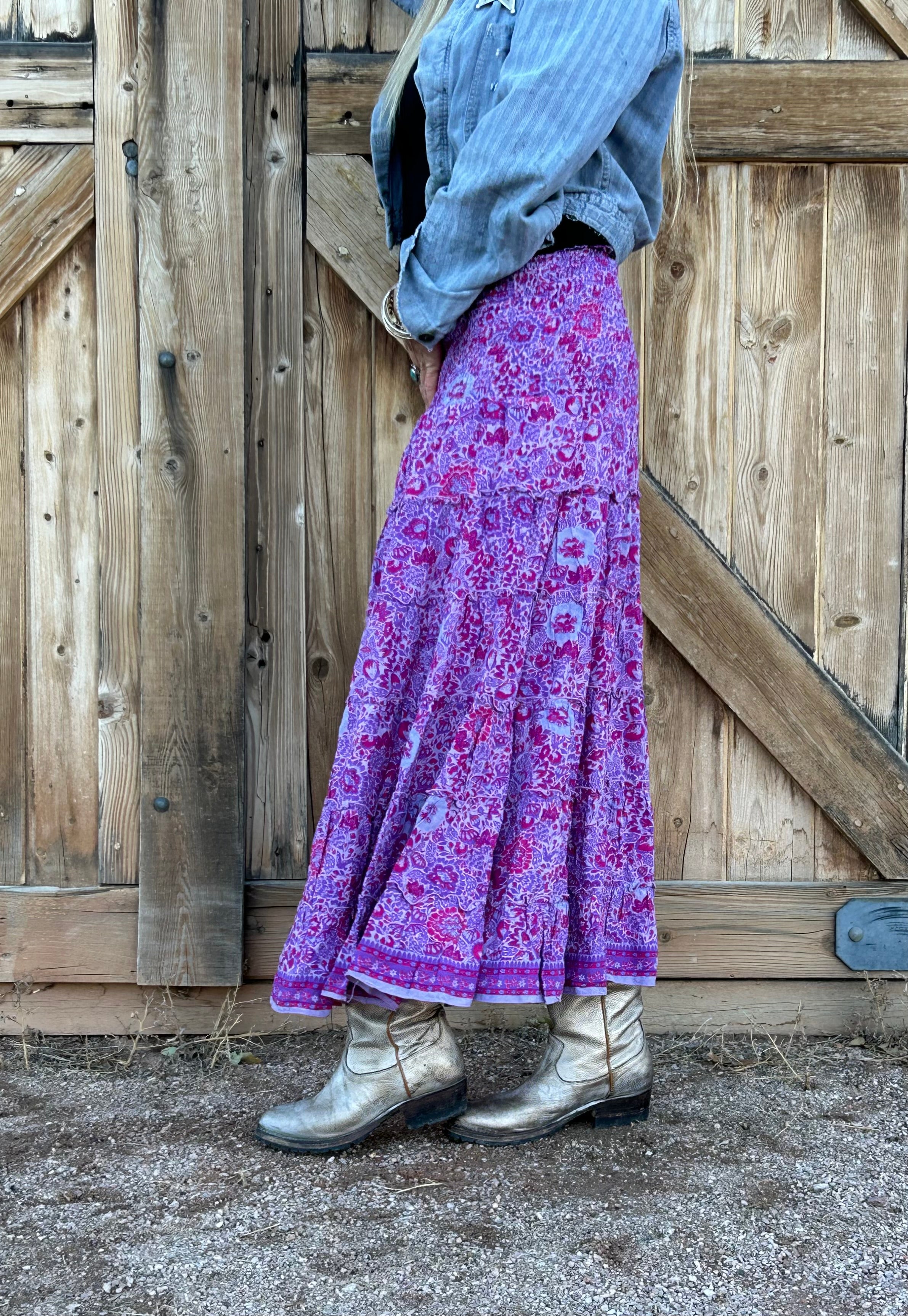 Cassandra Long Skirt-Berry Sorbet – July Five Boutique
