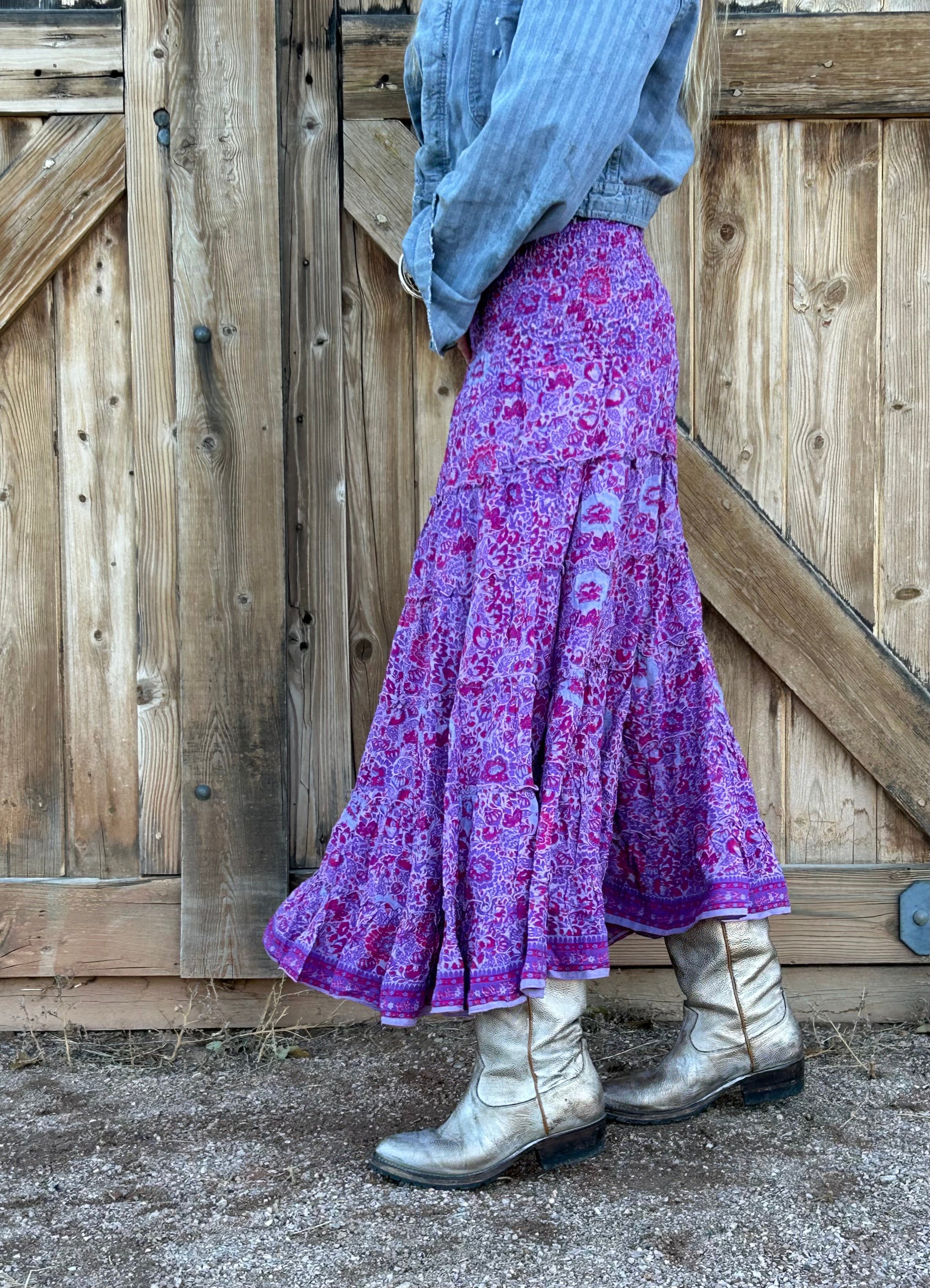Cassandra Long Skirt-Berry Sorbet – July Five Boutique