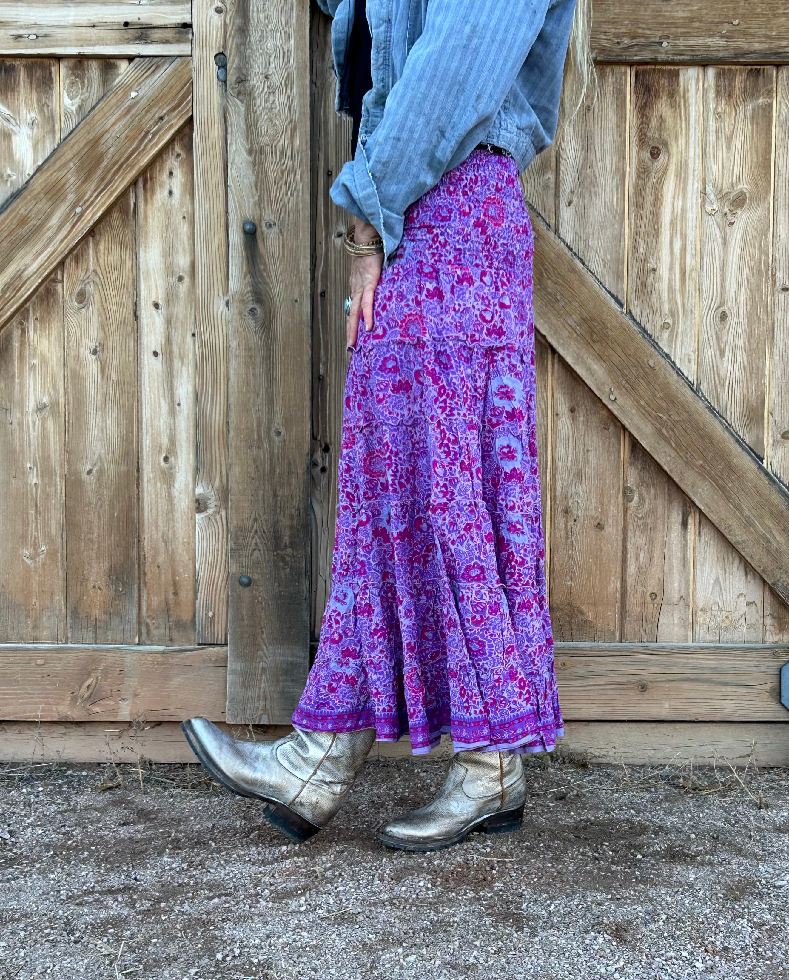 Cassandra Long Skirt-Berry Sorbet – July Five Boutique