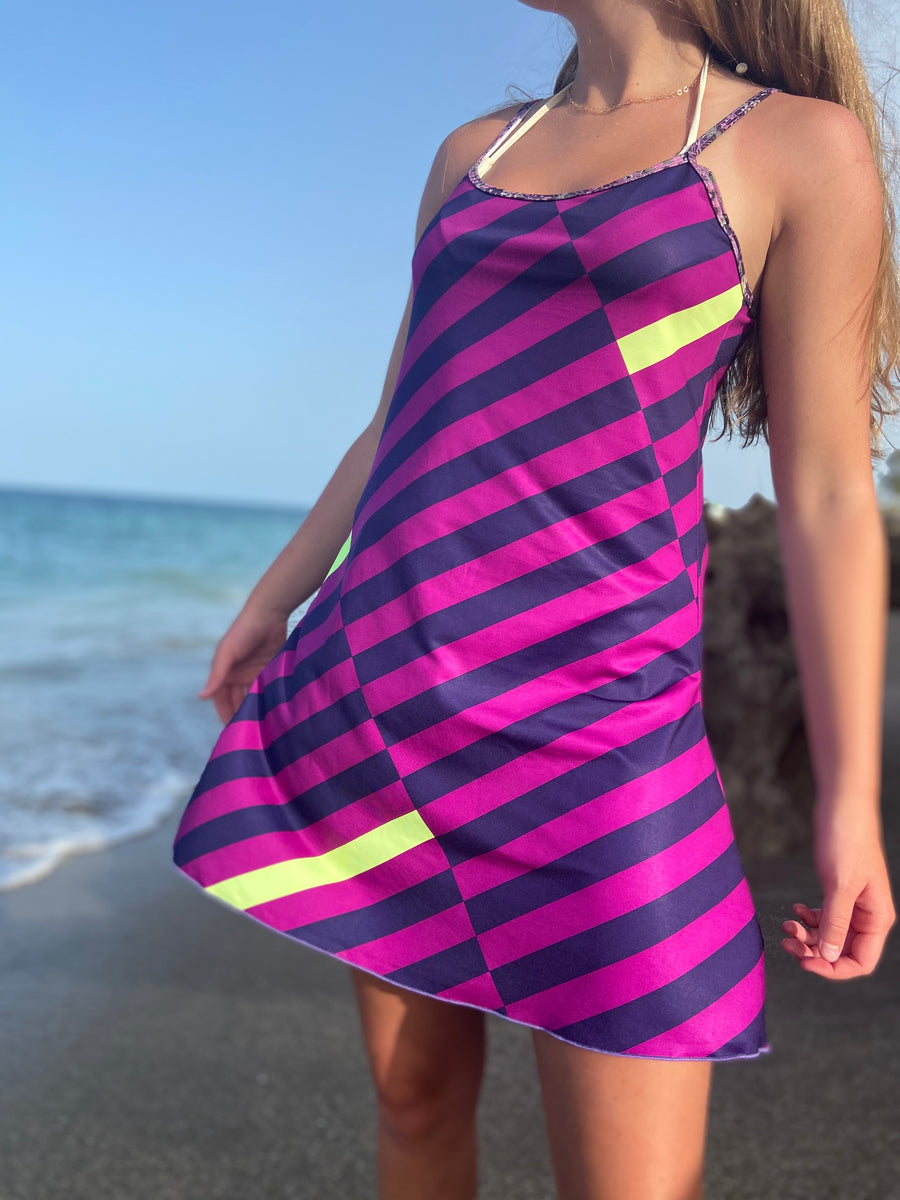 Bonnie Beach Dress “Purple Adidas”