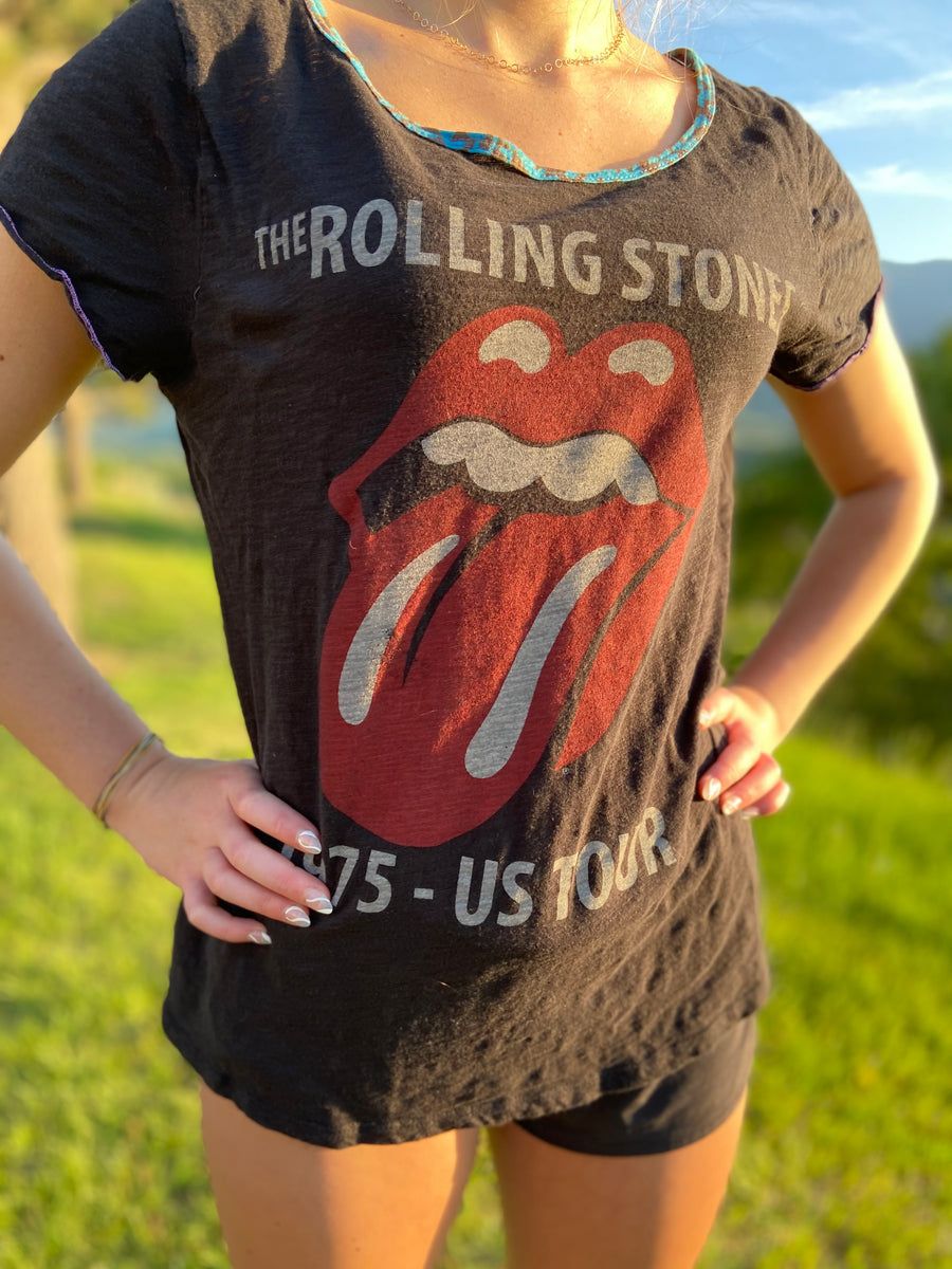 Rue21 Rolling Stones Womens JR Crop T-Shirt Sleeveless Bright Color