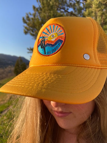 Big Chair 9 Patch Trucker Hat 'Yellow'