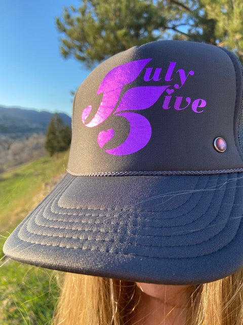 July Five Heart Trucker Hat 'Grey'